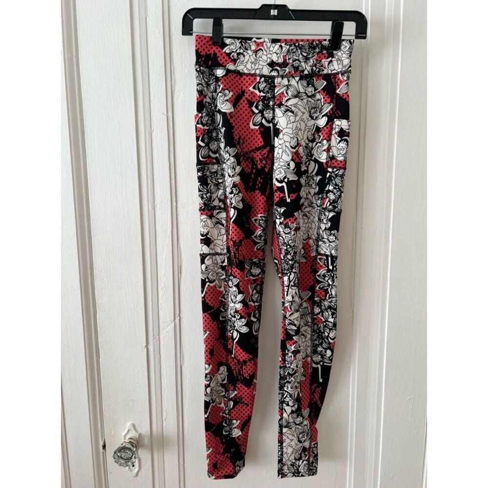 POP Fit Floral & Dot High-Rise Leggings in Black, White & Red